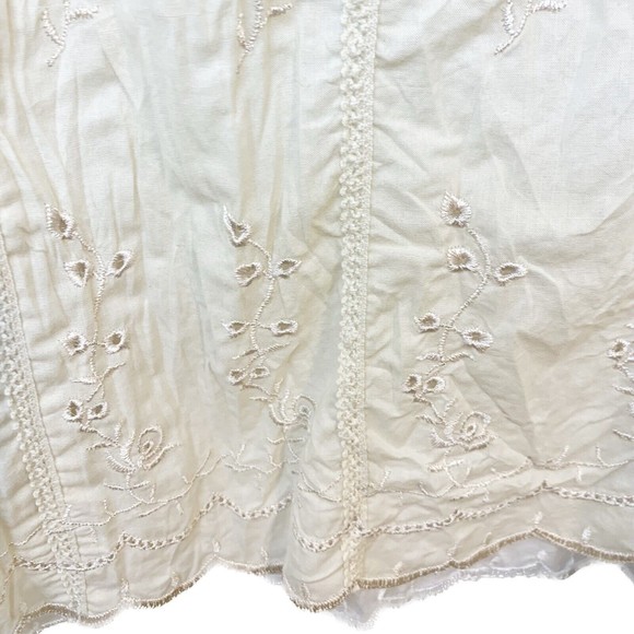 Next Crinkle Lace Eyelet Cotton Skirt Midi Boho Ruffle Cottagecore UK 12 / US 10 - Picture 2 of 7